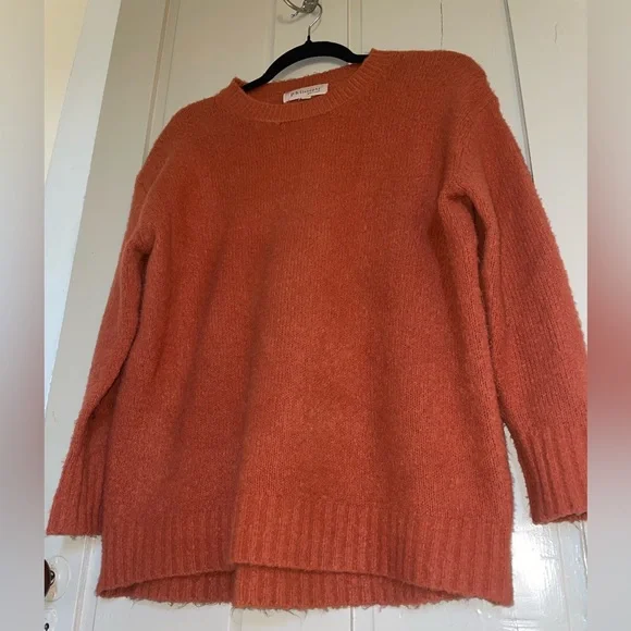 Philosophy Orange Crew Neck Sweater with Relaxed Fit Comfy Stretchy Layers NWOT - Picture 3 of 10